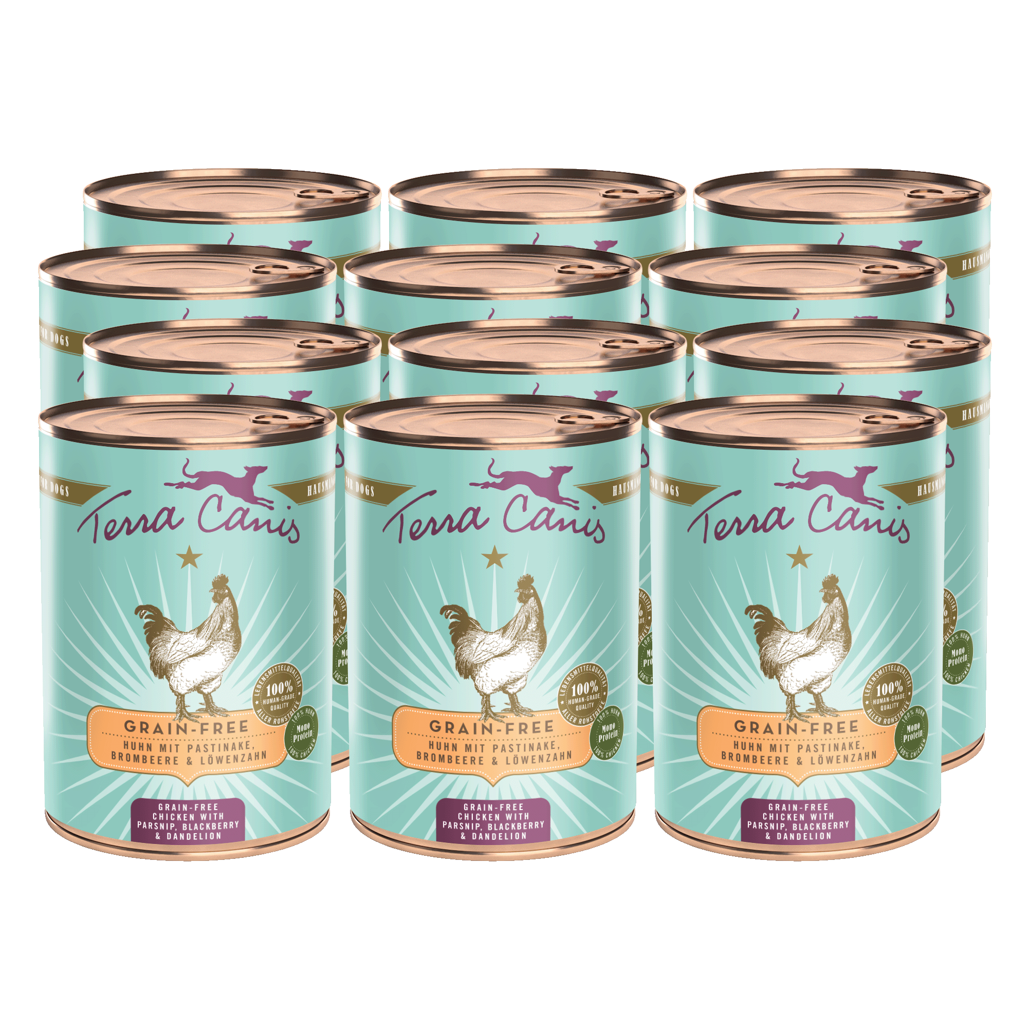 Huhn mit Pastinake, Brombeere und Löwenzahn