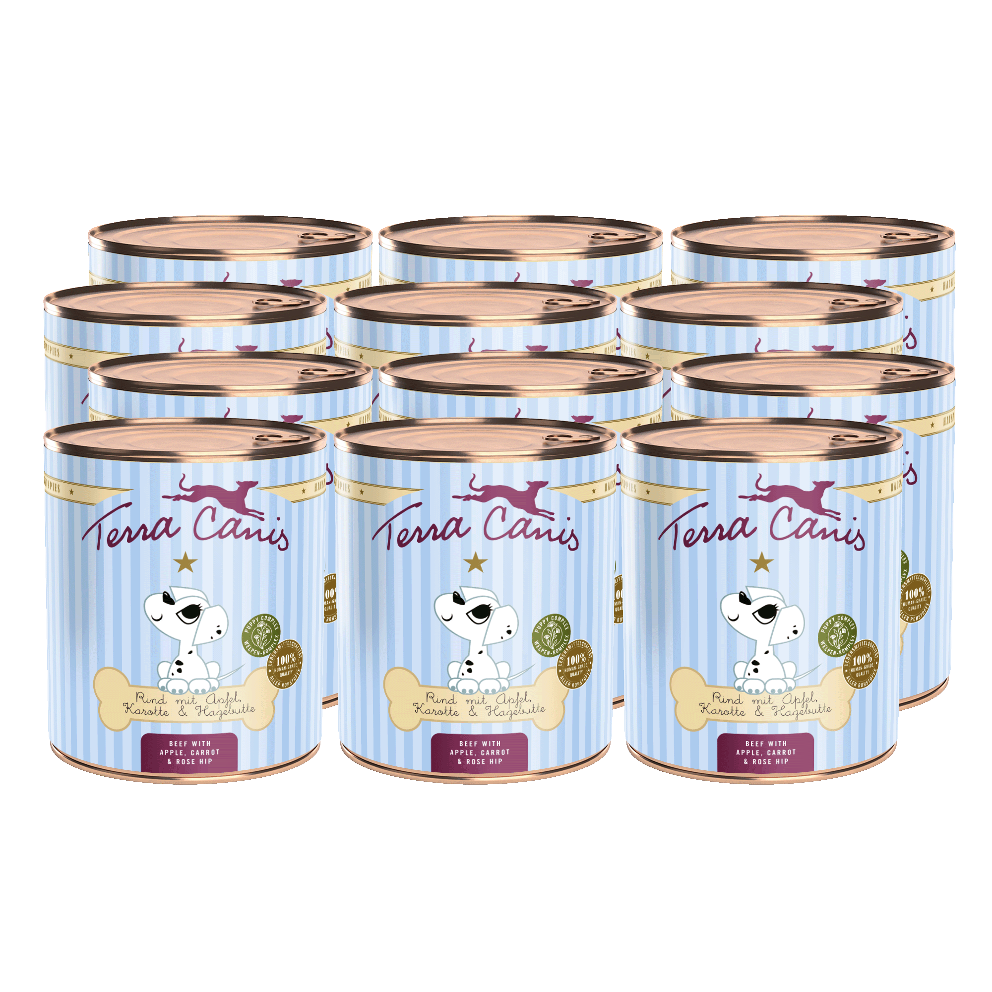 Rind mit Apfel, Karotte und Hagebutte 