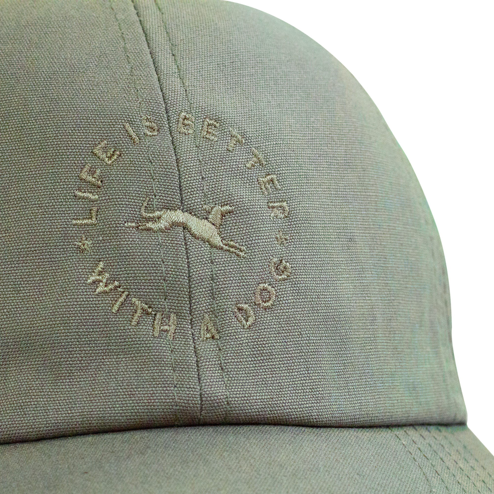 Terra Canis Cap Olive Green  "Life is better with a dog"