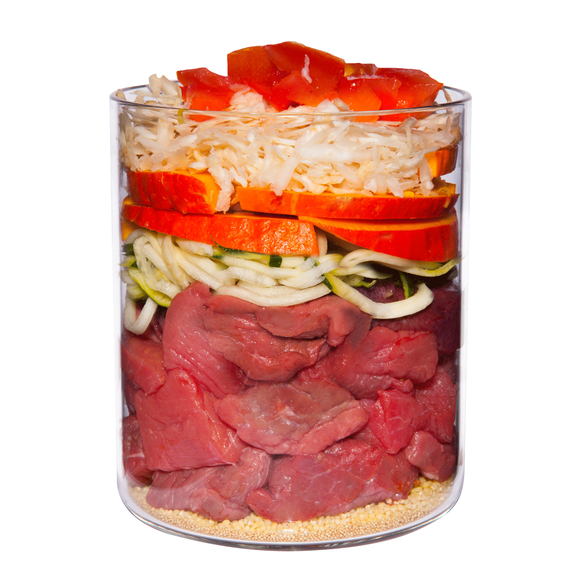 Kaninchen mit Zucchini, Amaranth und Kerbel