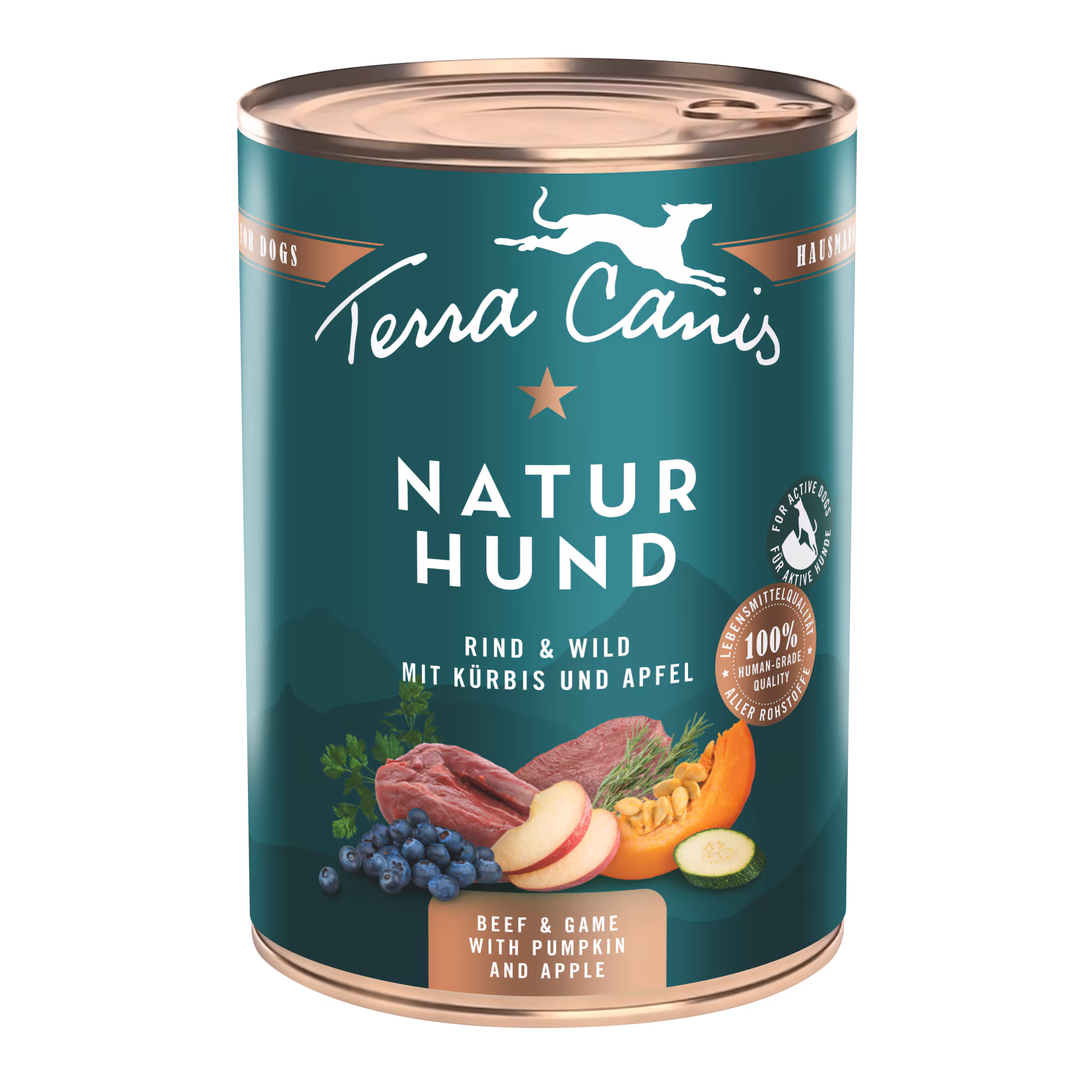 Rind-Wild mit Kürbis, Apfel und Blaubeere