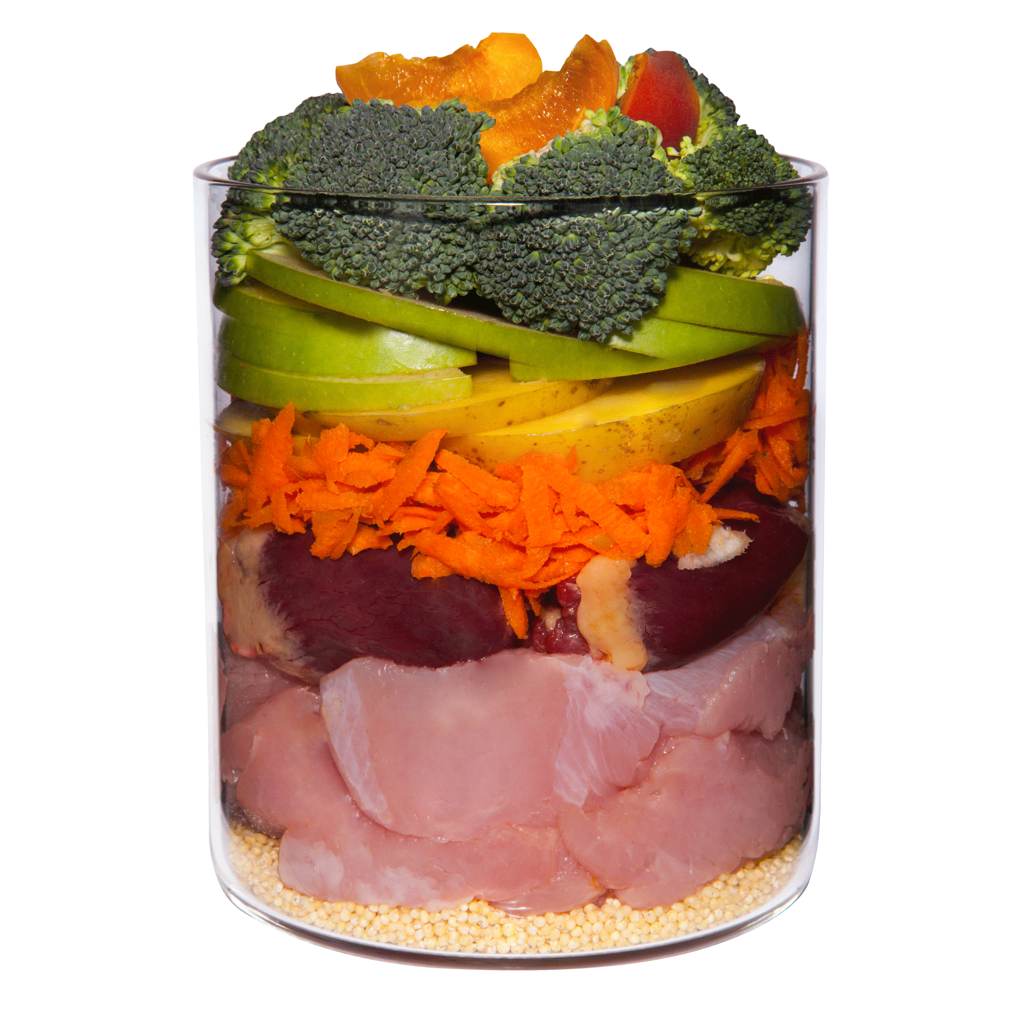 Pute mit Brokkoli, Birne und Kartoffel