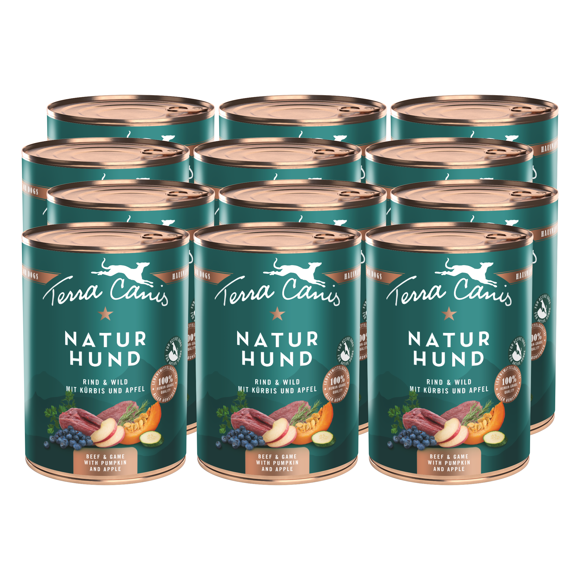 Rind-Wild mit Kürbis, Apfel und Blaubeere