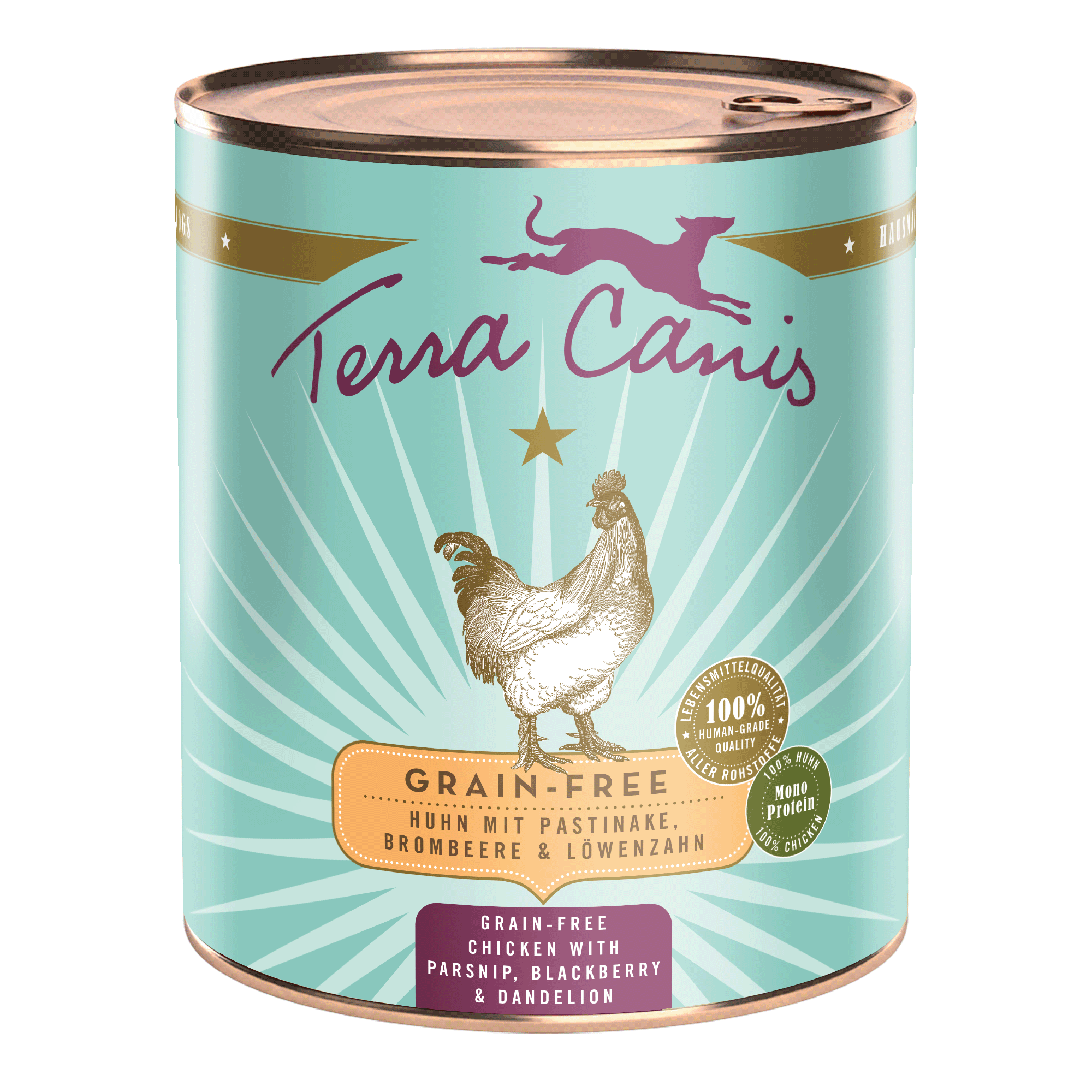 Huhn mit Pastinake, Brombeere und Löwenzahn