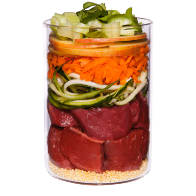 Lamm mit Zucchini, Hirse und Dill