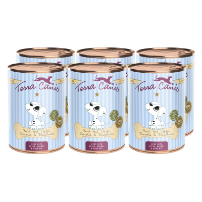 Rind mit Apfel, Karotte und Hagebutte 