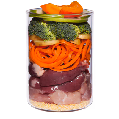 Pute mit Brokkoli, Birne und Kartoffel