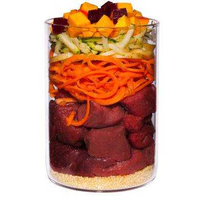 Wild mit Kürbis, Amaranth und Preiselbeere