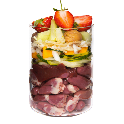 Ente mit Kürbis, Erdbeere und Holunder 