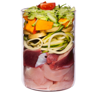 Huhn mit Gurke, Kürbis und Gesundheitskräutern